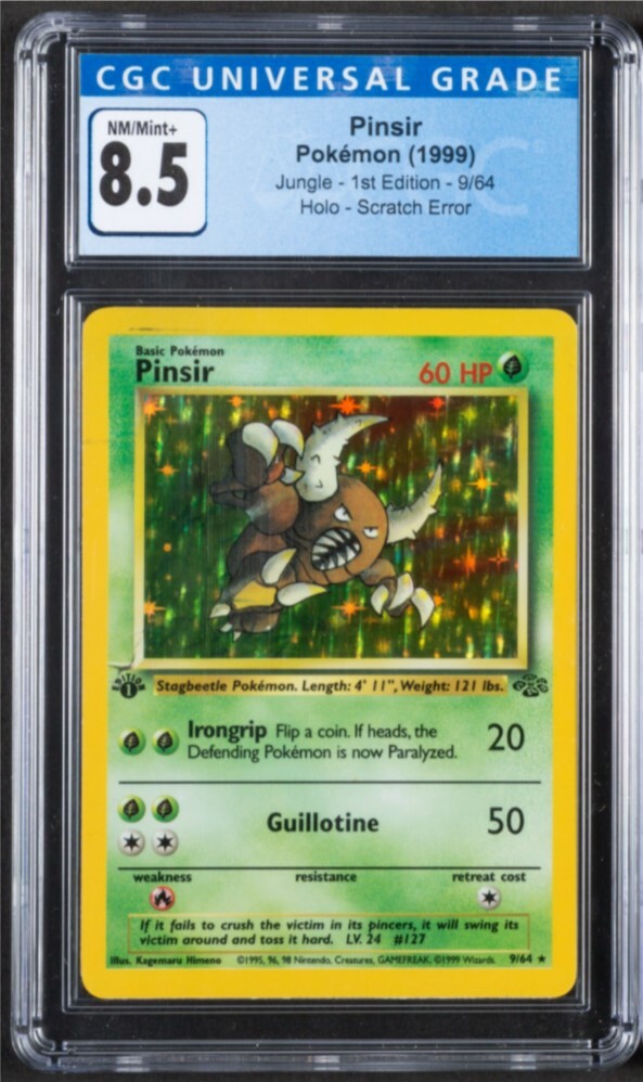 1999 Pokemon Jungle Scratch Error 1st Edition #9 Pinsir Holo CGC