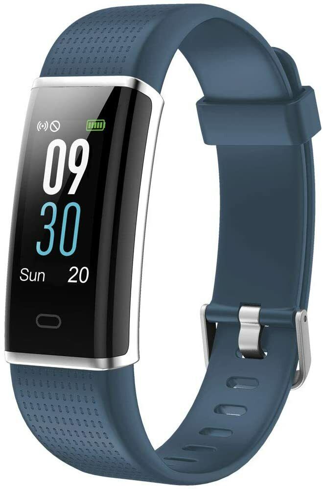 Fitness Armband mit Pulsmesser, Wasserdicht IP68 Tracker - Farbe blau - Uhr