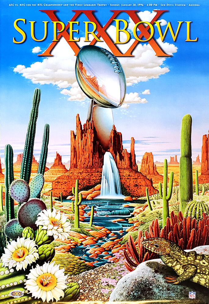 Super Bowl XXX (Arizona 1996) Original Official NFL Football 24x36