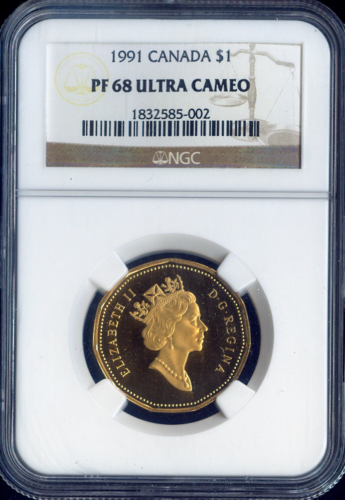 1991 Canada Loon Dollar $1 Proof NGC PF68 Ultra Cameo - Quality