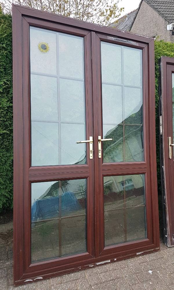 ** uPVC Double Glazed French Doors Woodgrain with Frame in Newbridge