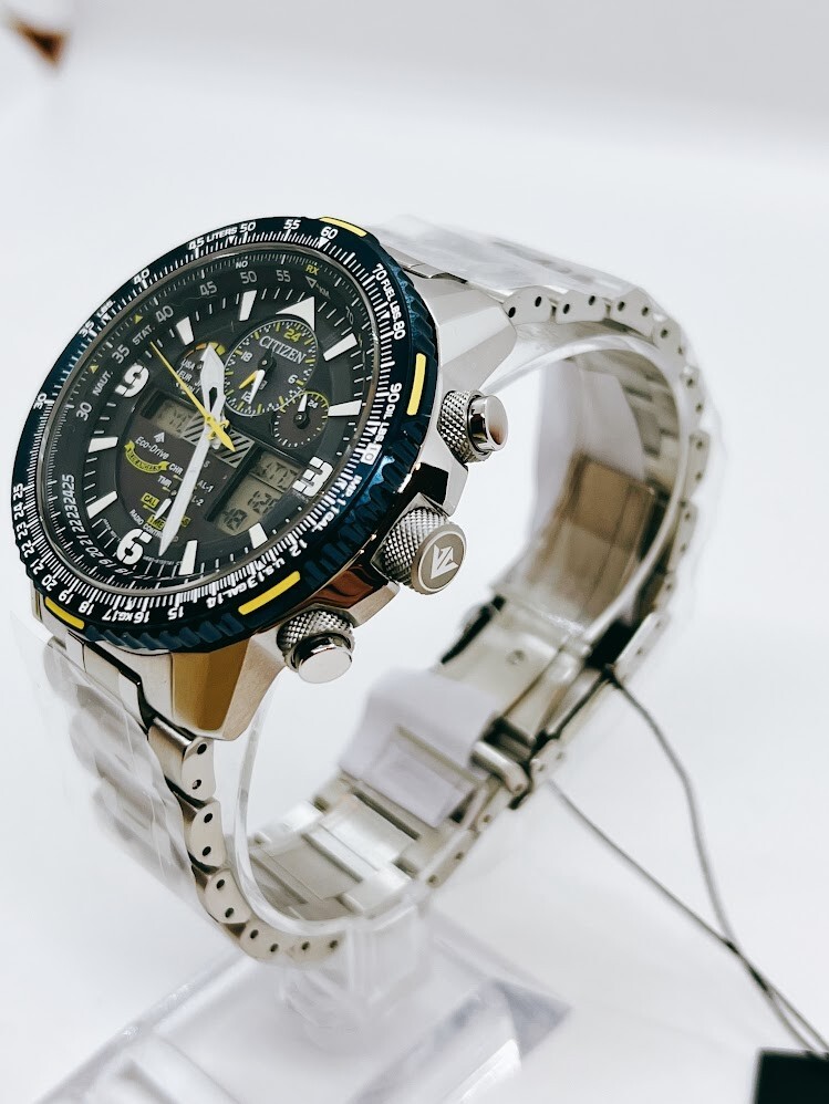 Pre-owned Citizen Promaster Sky Blue Angels Jy8078-52l Eco-drive Solar Atomic Men Watch In Silver