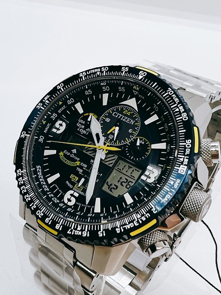 Pre-owned Citizen Promaster Sky Blue Angels Jy8078-52l Eco-drive Solar Atomic Men Watch In Silver