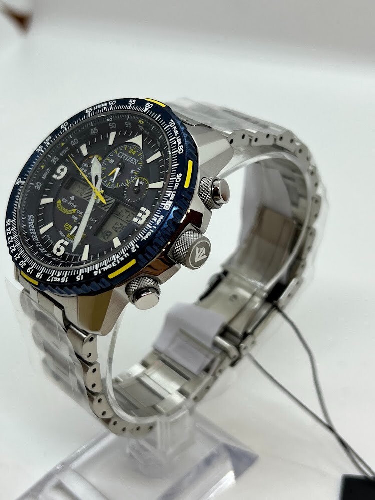 Pre-owned Citizen Promaster Sky Blue Angels Jy8078-52l Eco-drive Solar Atomic Men Watch In Silver