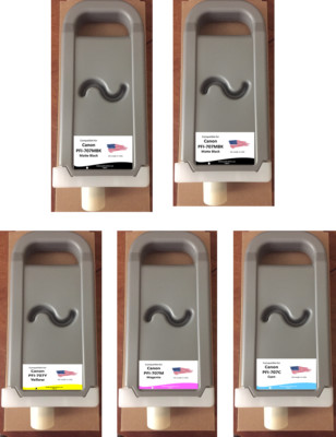 Non-OEM 5 Cartridges for Canon  PFI-707MBK BK Y C M  imagePROGRAF iPF830/840/850
