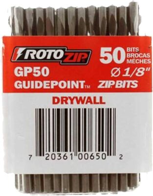 GP50 1/8-Inch Drywall Guidepoint Cutting Bits (50-Pack), Cutting Drywall, For...