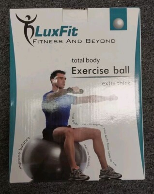 LuxFit Fitness And Beyond Total Body Exercise Ball Extra Thick 45cm (Black)