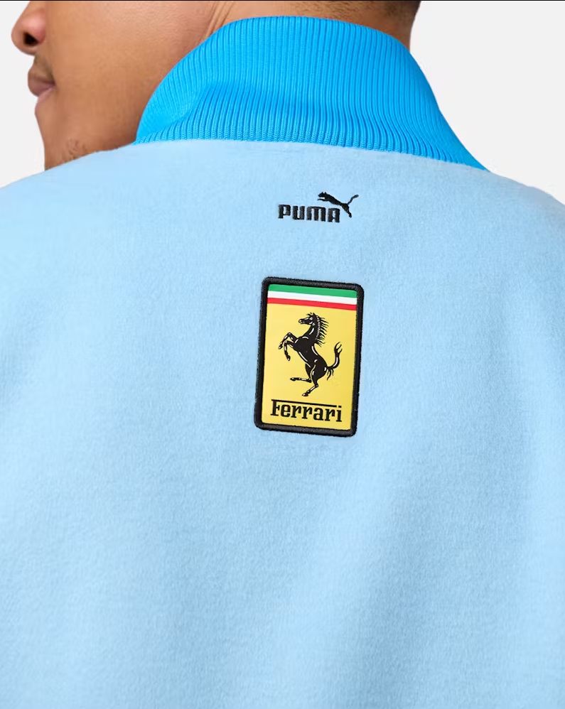 Pre-owned Puma Scuderia Ferrari Team Miami A1 Varsity Jacket 2024 - Size Large In Lazor Blue