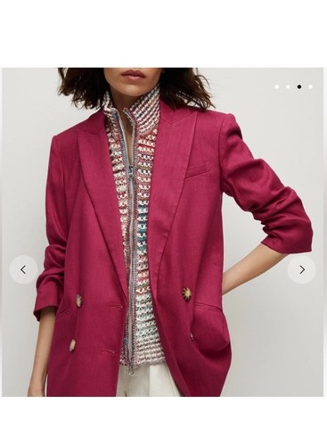 Pre-owned Veronica Beard $268  Atiana Pink Green Multi Knit Dickey Jacket Insert