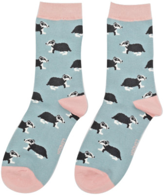 MISS SPARROW Badger Socks Ladies 4-7 Christmas Gift 1 Pair Badgers New With Tags