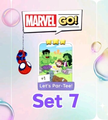 Set 7 - Let's Par Tee # Mono Go Marvel 3 Star Sticker  