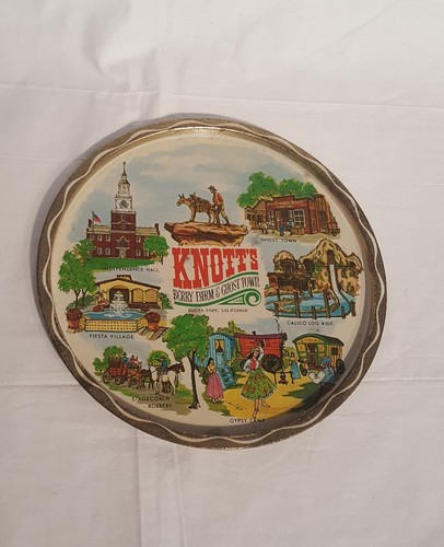 Tin Metal Tray Knotts Berey Farm and Ghost Town Souvenier Buena Park Ca Vintage
