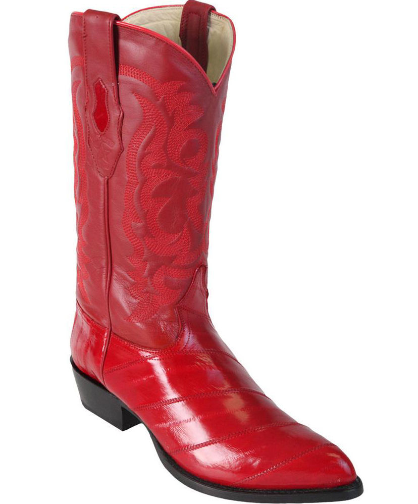Pre-owned Los Altos Boots Los Altos Men Red Genuine Eel Western Cowboy Boot J-toe D Width