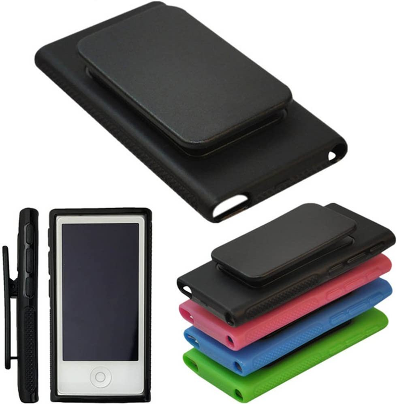 For Apple Ipod Nano 7 Case, Belt Clip TPU Rubber Gel Soft Sk