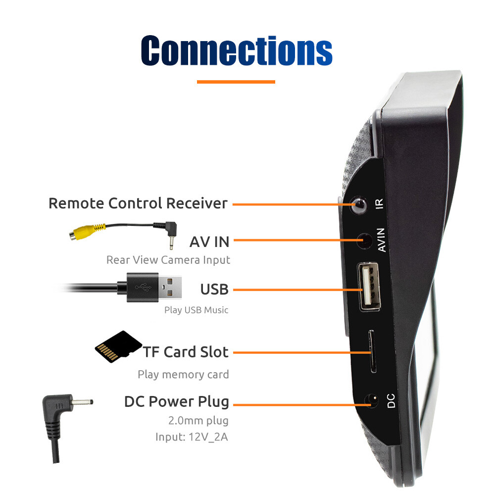 7inch Portable Wireless Apple CarPlay Android Auto Touch Screen Car Radio Stereo