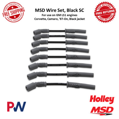 MSD Super Conductor Spark Plug Wire Set 8 in. For GM LS1 '97-On Corvette, Camaro