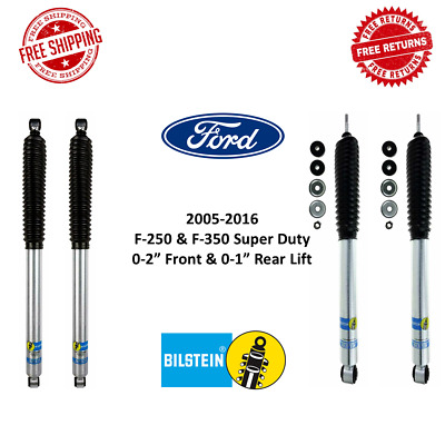 Bilstein B8 5100 Front & Rear Shocks For 2005-2016 F-250 F-350 Super Duty Trucks