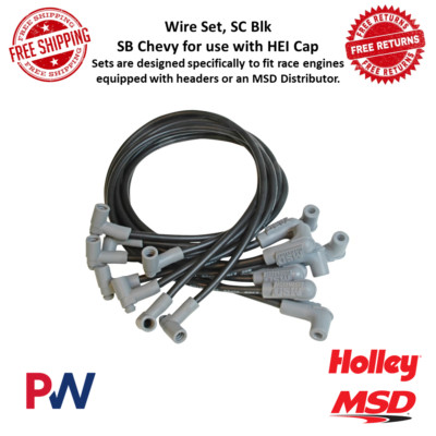 MSD 8.5mm Super Conductor Spark Plug Wire Set Black For Race Engines W/ Headers