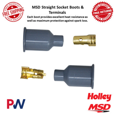 MSD Spark Plug Wire Boot And Terminal Gray Straight Socket Distributor #3322
