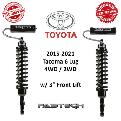Fabtech Dirt Logic 2.5 Resi Front Coilover Pair For 15-21 Tacoma 4WD 2WD 3'' Lift