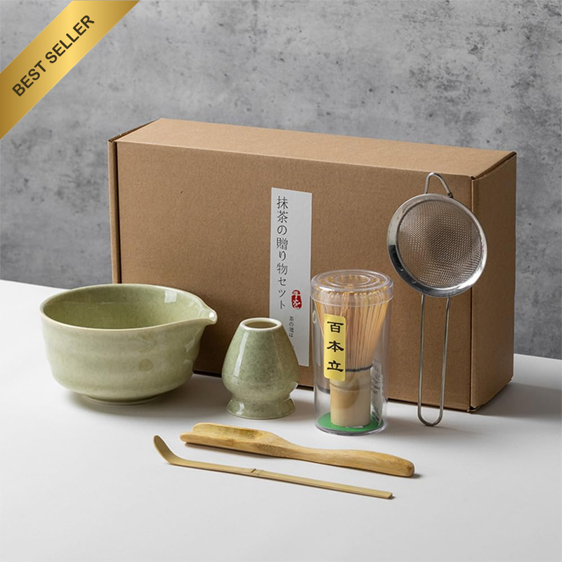 6Pcs Matcha Whisk Set, Including Ceramic Bowl, Bamboo Paddles, Spoon, Tea Whisk,