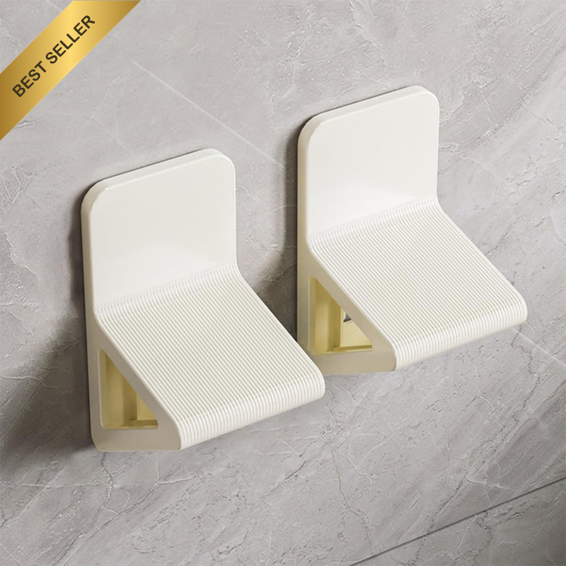 2 Pcs Shower Foot Rest,No Drill Wall Mounted Triangular anti Slip Foot Pedal Hol