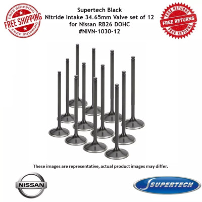 Supertech Black Nitride Intake Valve Set of 12 - 102.3mm For Nissan RB26 DOHC
