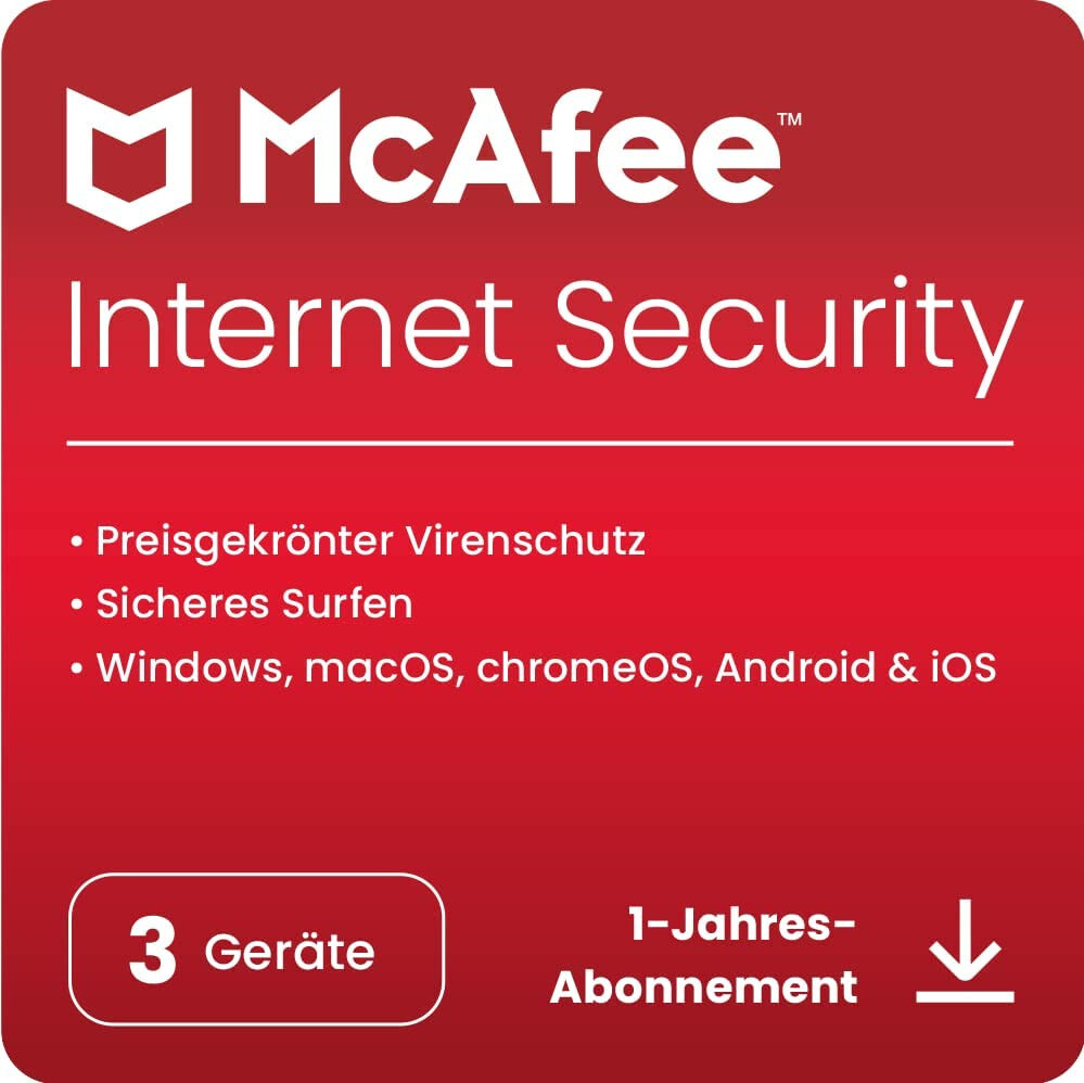 McAfee AntiVirus / Internet Security 2023 | 3 Geräte 1 Jahr ☀️☀