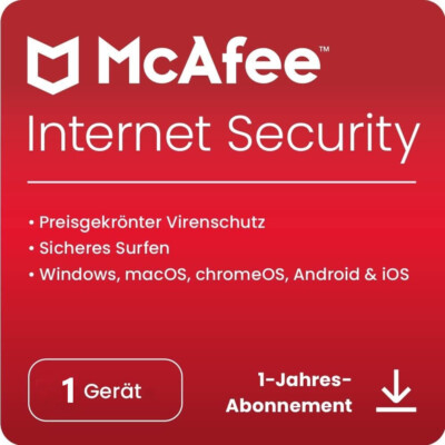 McAfee AntiVirus / Internet Security 2024 | 1 PC 1 Jahr