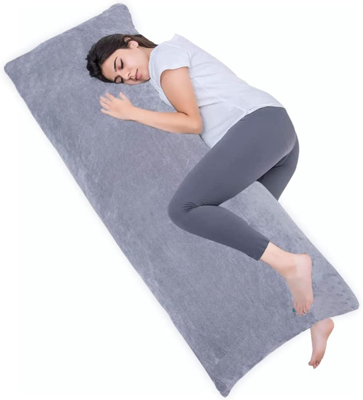 Full Body Pillow For Adults, Long Sleeping With Velvet Cover - 20x54 Inches