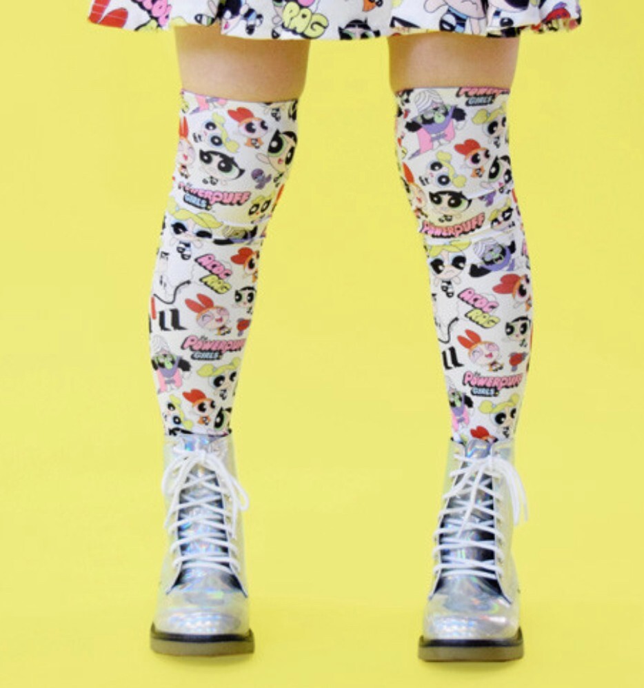 NEW ACDC RAG x The Power Puff Girls Knee High Socks White