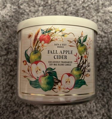   BATH & BODY WORKS/WHITE BARN 3 WICK 14.5 OZ   ~''FALL APPLE CIDER''  