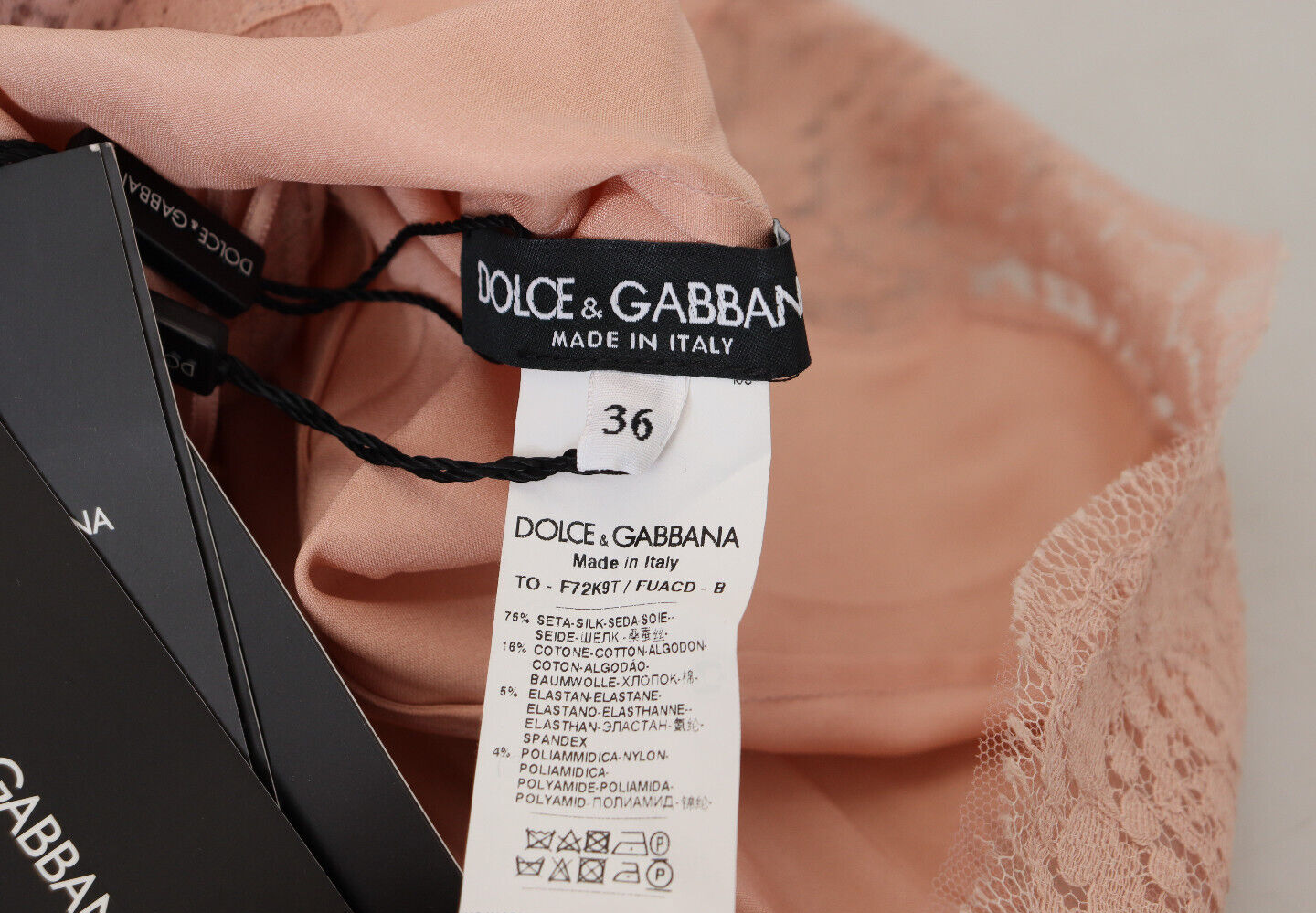 

DOLCE - GABBANA Майка, нижнее белье, розовое атласное кружево с розами IT36 / US2/  Рекомендуемая розничная цена 1100 долларов США, Розовый
