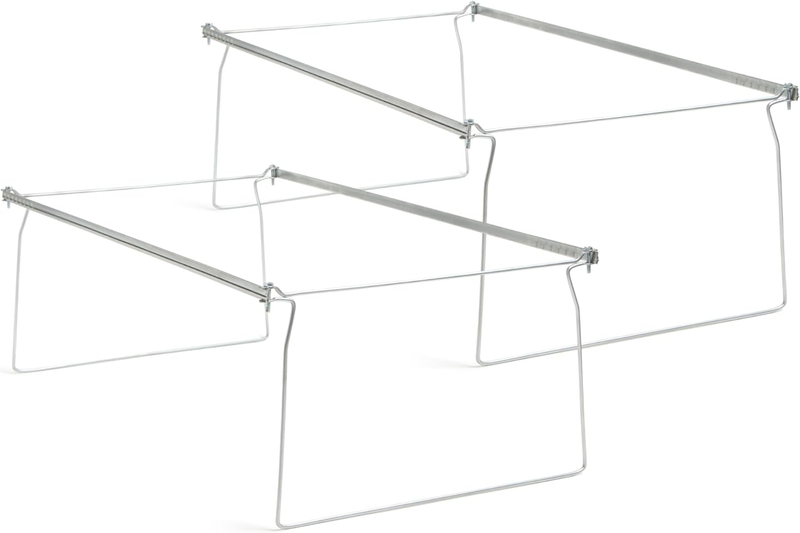Steel Hanging File Folder Frames, 2 Count, Gray, Adjustable De...