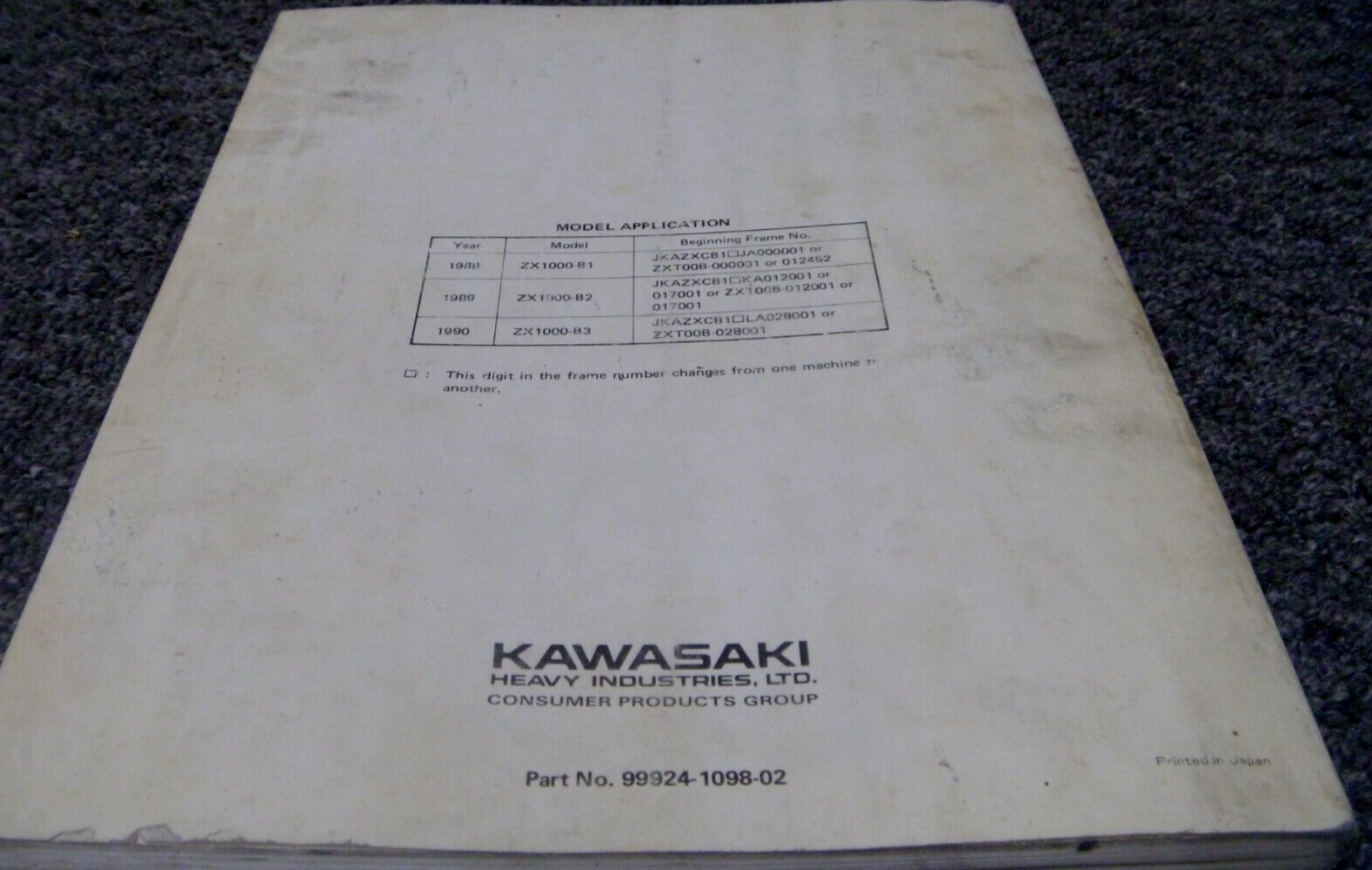 书11 1991 Kawasaki Ninja ZX-11 Motorcycle Shop Service Repair