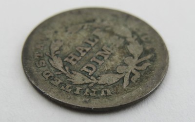 1838 5C Seated Liberty Silver Half Dime with Stars, No Drapery