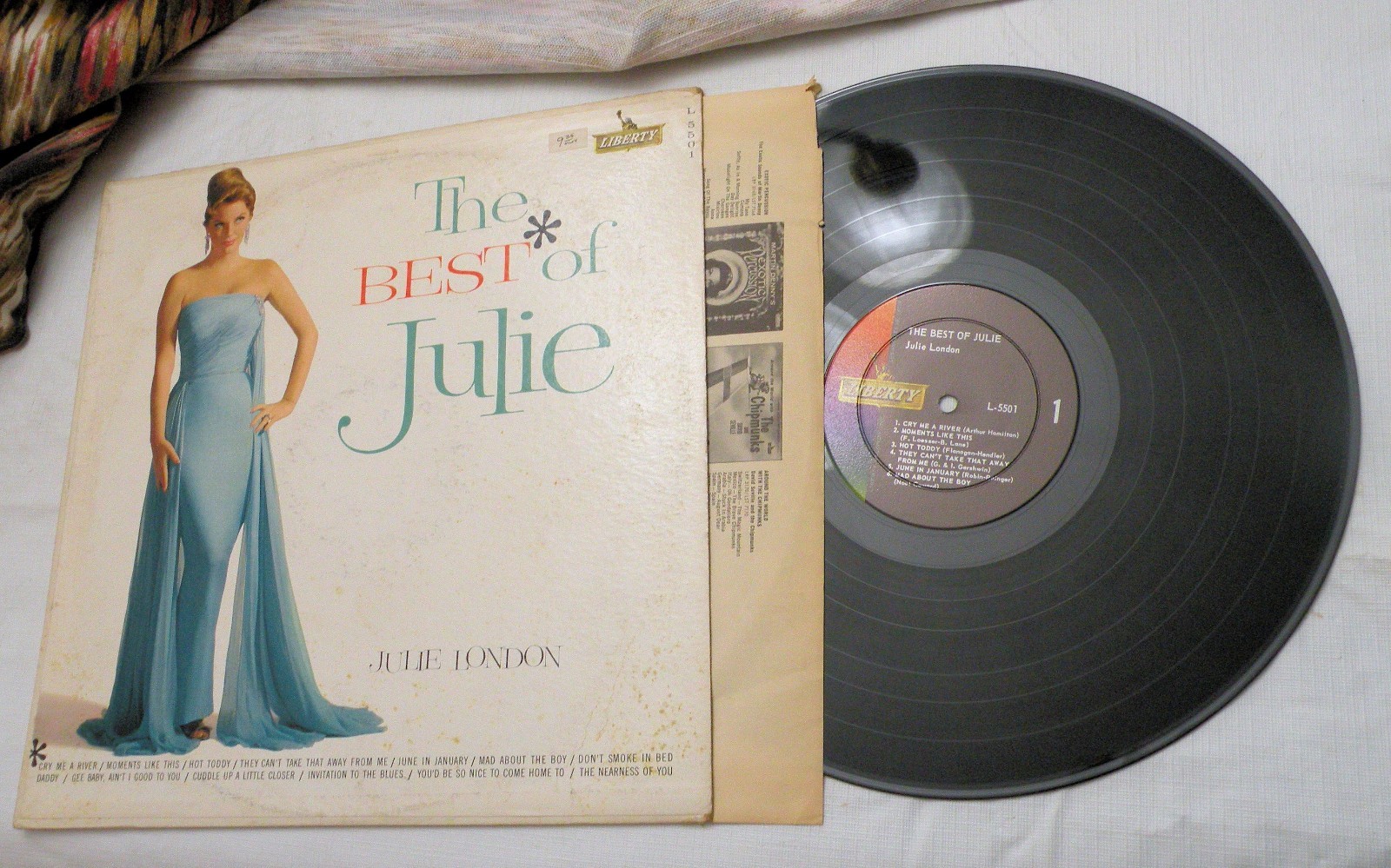 LP, Julie London, The Best of Julie, Liberty L 5501, Mono, VG+ to