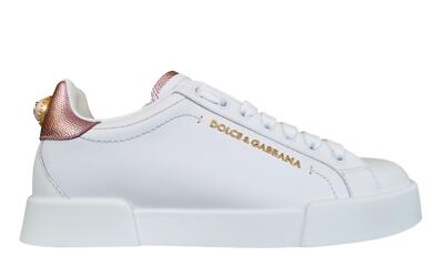 スニーカー DOLCE  GABBANA Women Sneakers CK1602 AN298 8B996 White Calfskin Portofino sneakers with DG logo in White for Women