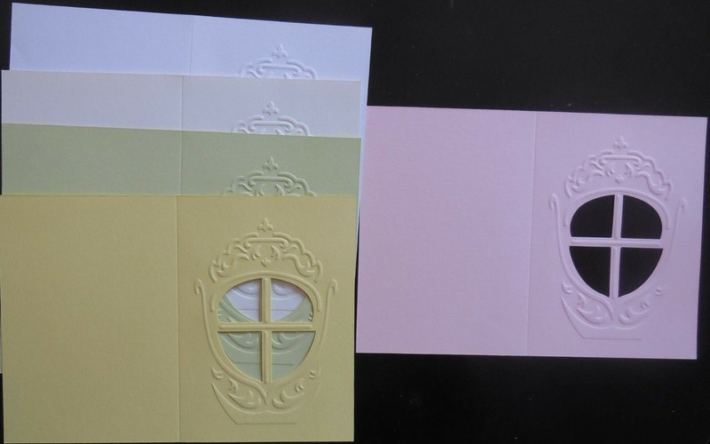 5 Fensterkarten In Zarten Farben/ D