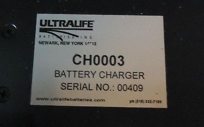 ULTRALIFE BATTERIES INC CH003 CHARGER/CONDITIONER BATTERY CHARGER S/N 00409