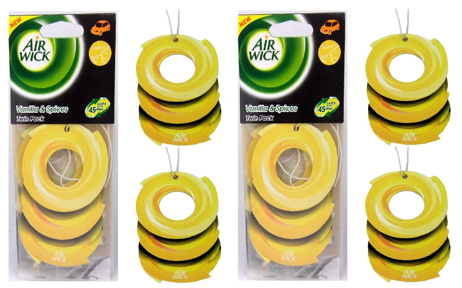 2 x Twin Pack Vanilla Car Air Freshener Air Wick Hanging Fragrance