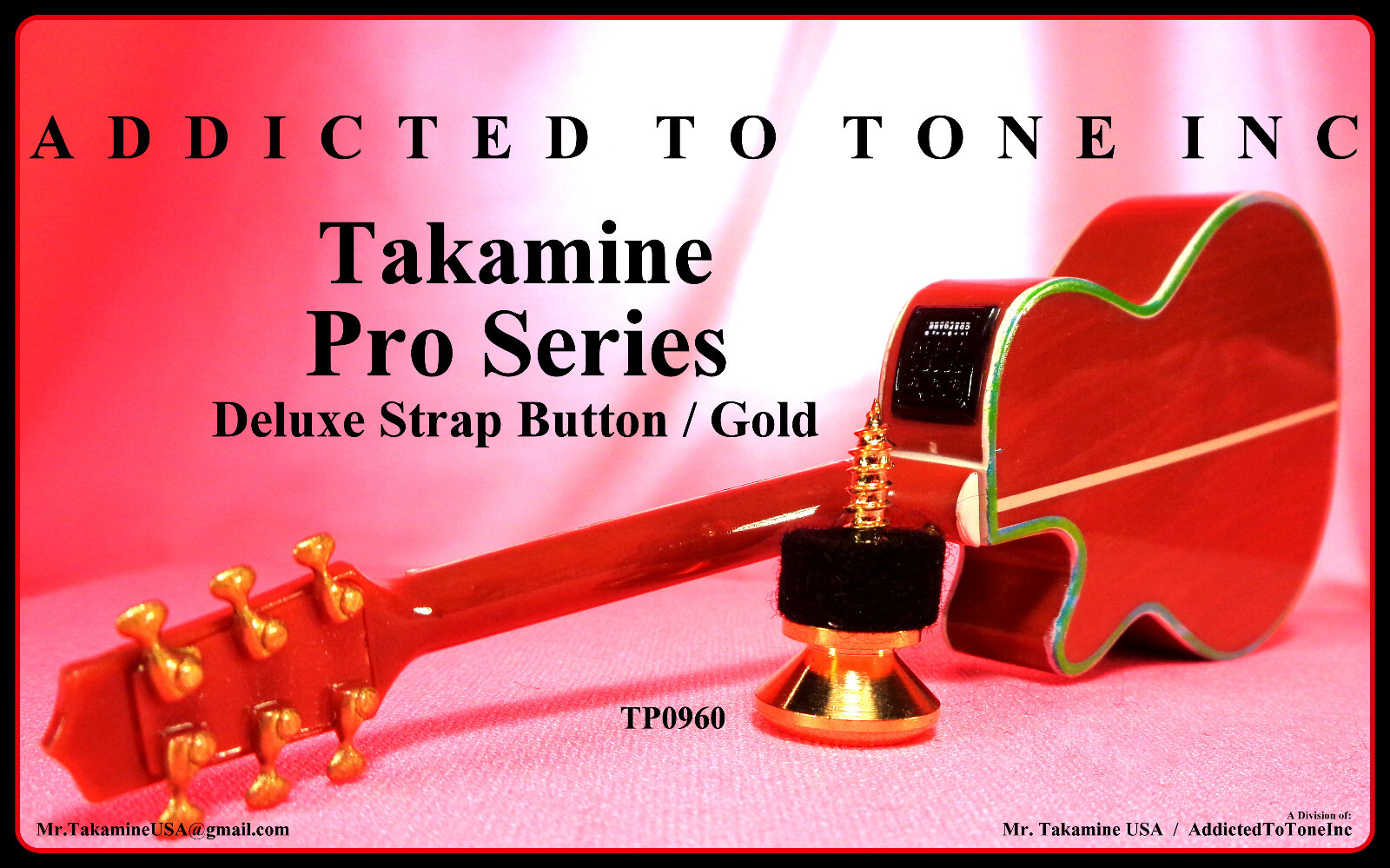 Takamine Pro Series Deluxe Strap Button / GOLD / OEM Part