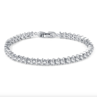 TENNIS ARMBAND IN SILBER CUBIC ZIRKONIA SCHMUCK GESCHENK STRASS