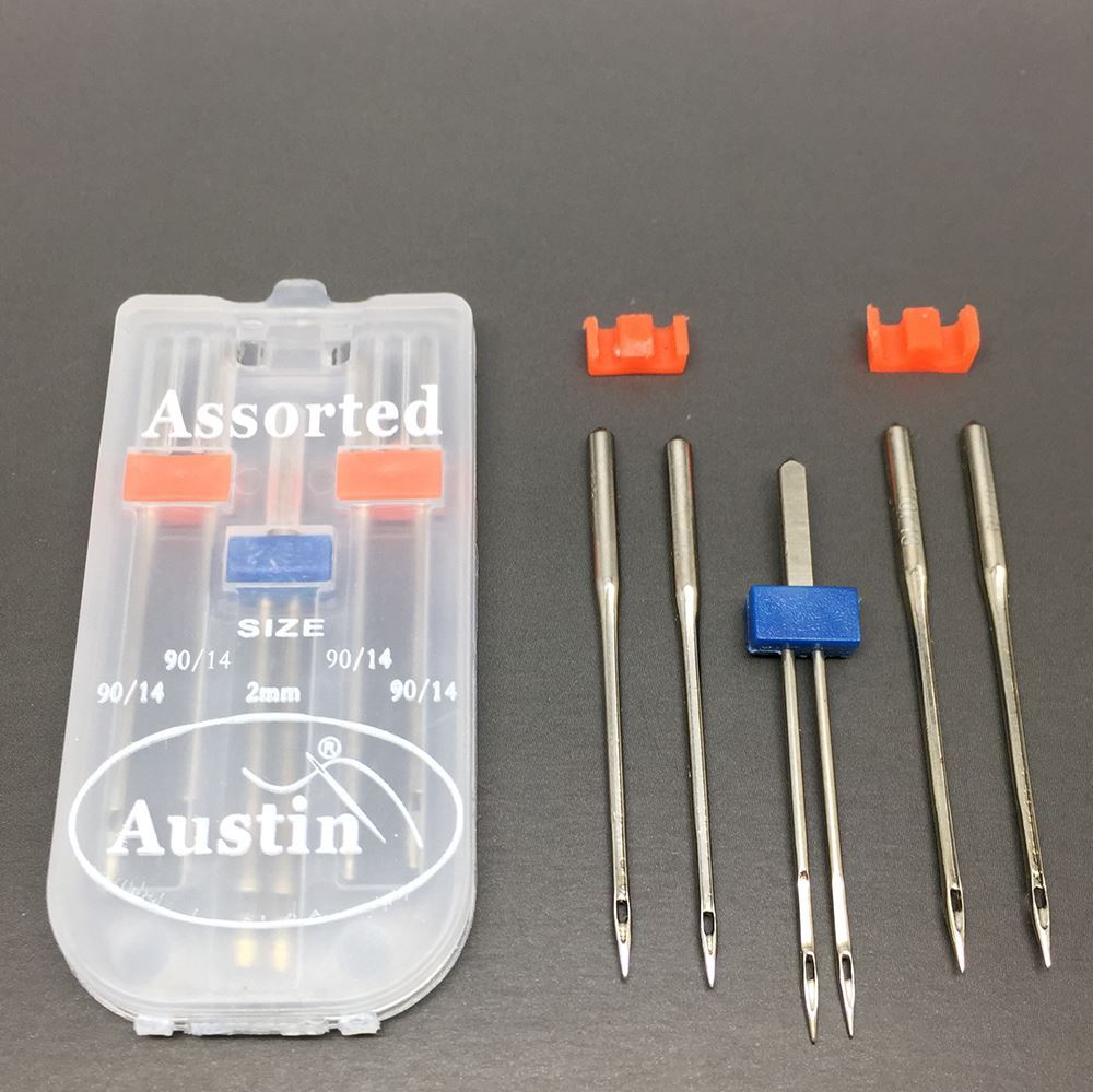 Sewing Machine Needle set 1 x 2mm Twin and 4 x 90/14 Needles eBay