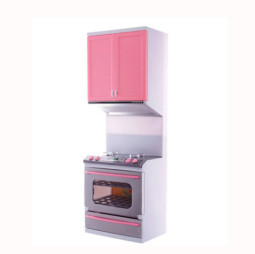 Xmas Gift Mini Kids Kitchen Pretend Play Cooking Set Cabinet Stove Girls Toy
