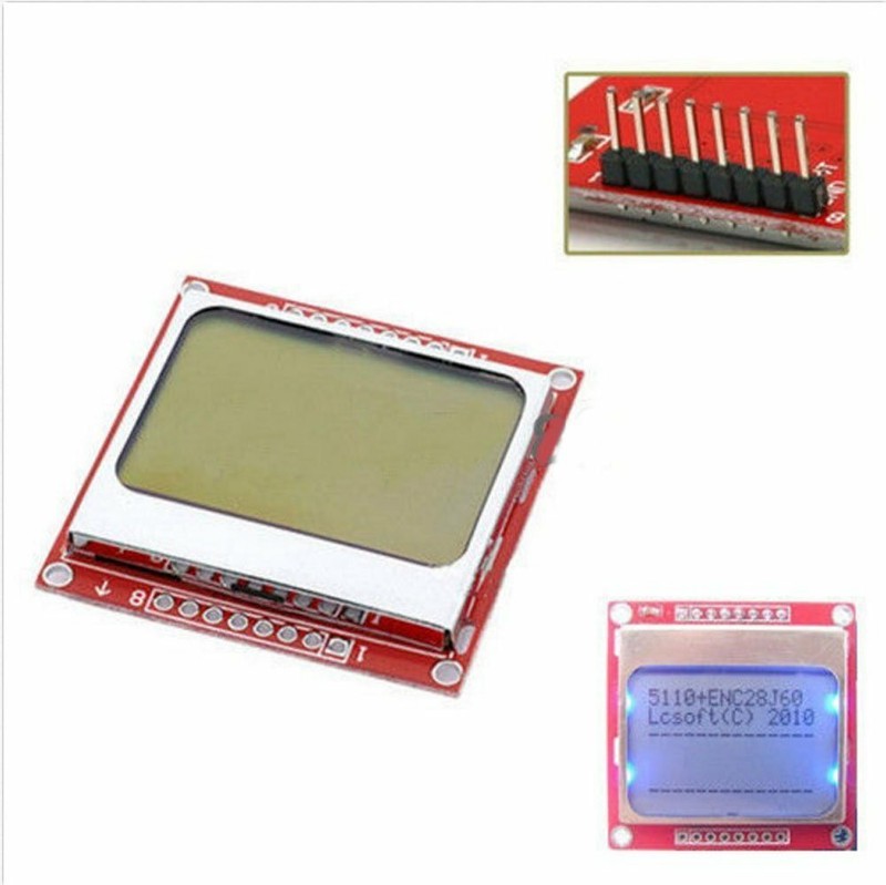 84x48 Nokia LCD Module Blue Backlight Adapter PCB Nokia 5110