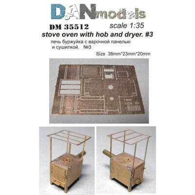 Dan Models 35512 Scale 1:35 Oven Wood Stove with and Dryer for Things Set 3