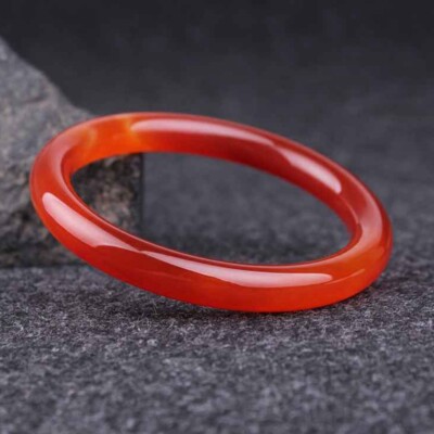 Red Serpentine Jade Bangle Bracelet 非凡翡翠 Pretty Genuine Asia Red/Green Natural Agate Jade Bangle