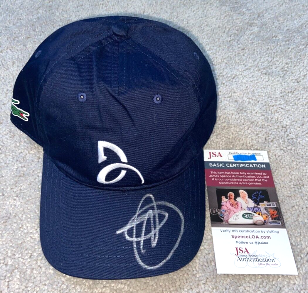 NOVAK DJOKOVIC SIGNED LACOSTE HAT CAP WIMBLEDON US OPEN AUSTRALIAN 2023 JSA