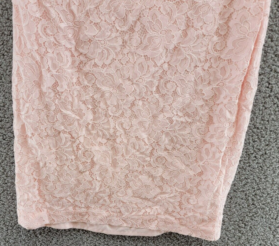 Lauren Ralph Lauren Lace Puff-Sleeve Cocktail Dress Women's 10 Pink Opal + - Picture 4 of 19